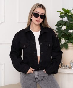 Alternative view of CAMPERA DE JEANS NEGRA