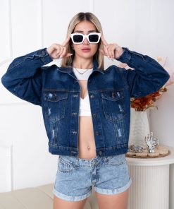 Alternative view of CAMPERA DE JEANS AZUL CON ROTURITAS