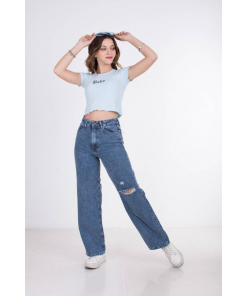 Alternative view of wide leg nevado con rotura