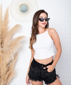 Alternative view of SHORT NEGRO DEFLECADO CON BRILLO