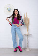 Alternative view of WIDE LEG CELESTE RIGIDO