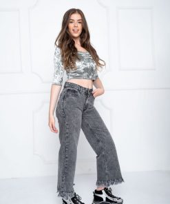 WIDE LEG GRIS BUFANDA