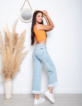 WIDE LEG BUFANDA CELESTE