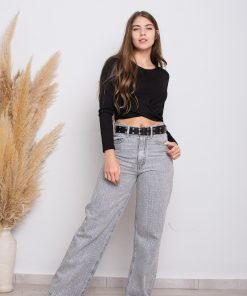 WIDE LEG GRIS CLARO CON ESTRAS