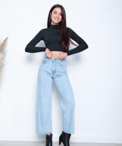 WIDE LEG CELESTE CON ESTRAS