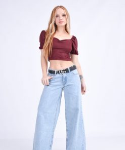 MEGA WIDE LEG TIRO BAJO CELESTE