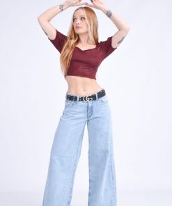 Alternative view of MEGA WIDE LEG TIRO BAJO CELESTE