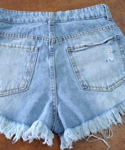 Alternative view of SHORT CELESTE CON ROTURAS