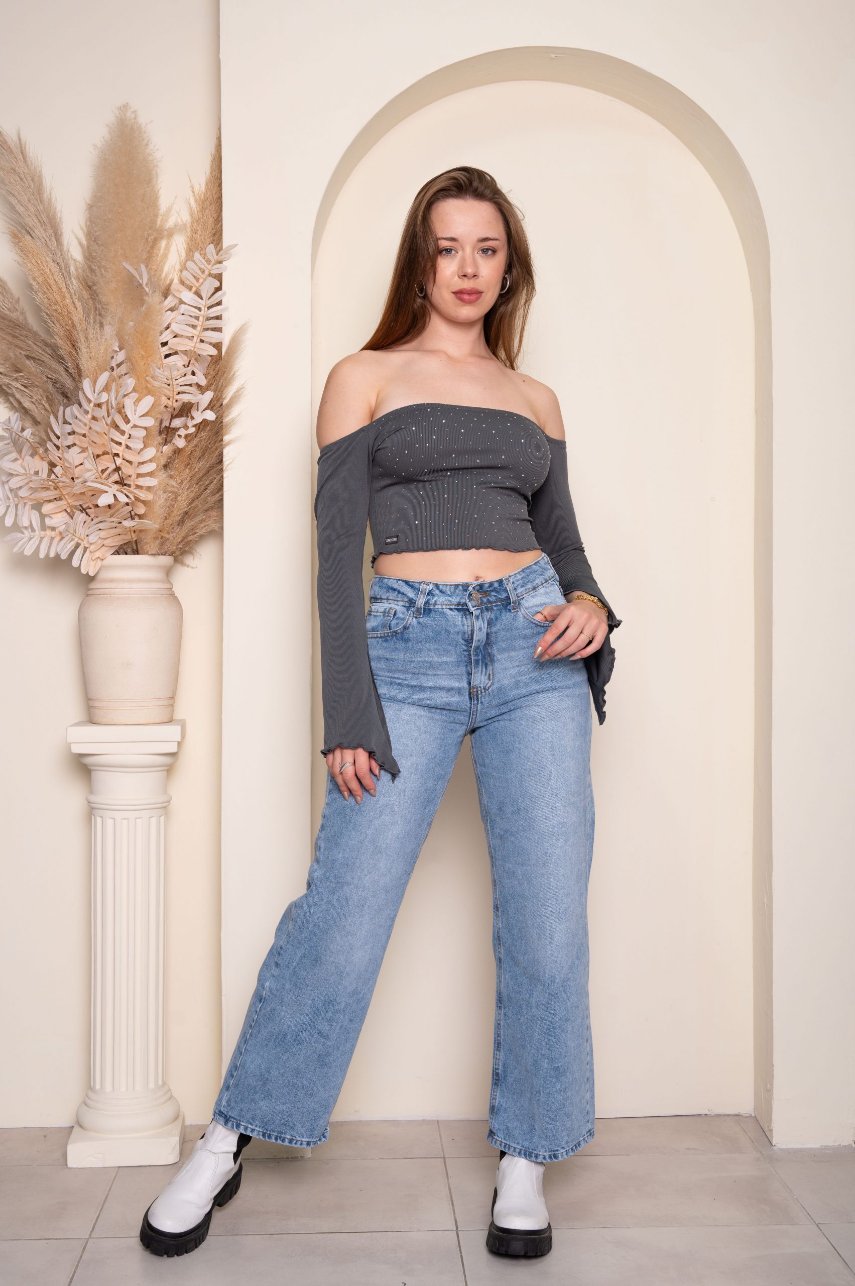 WIDE LEG NEVADO CON BIGOTE T.ALTO