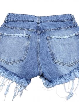 SHORT AZUL LOCALIZADO CON ROTURITA T.BAJO