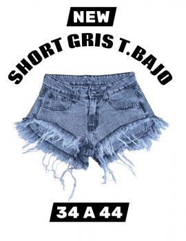 SHORT GRIS NEVADO DEFLECADO T.BAJO