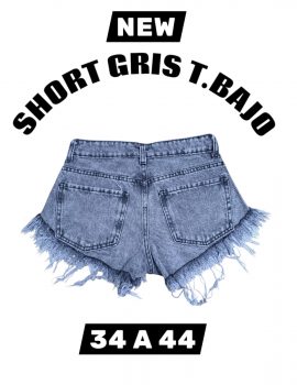 SHORT GRIS NEVADO DEFLECADO T.BAJO