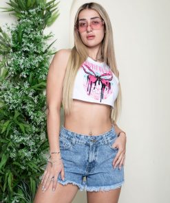 Alternative view of SHORT AZUL NEVADO T.MEDIO