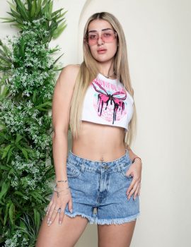 SHORT AZUL NEVADO T.MEDIO