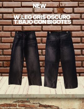 WIDE LEG GRIS OSCURO CON BIGOTES T.BAJO