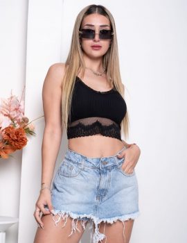 SHORT POLLERA AZUL NEVADA LOCALIZADA