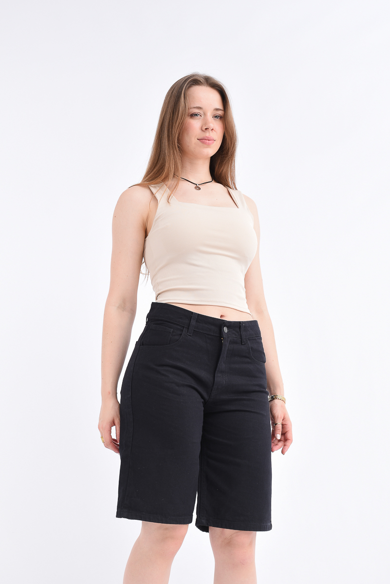 BERMUDA NEGRA LARGA T.ALTO - Image 3