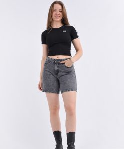 BERMUDA CORTA GRIS NEVADO T.ALTO