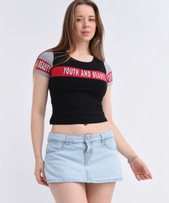 Alternative view of SHORT POLLERA CELESTE T. BAJO