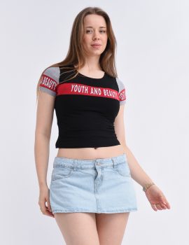 SHORT POLLERA CELESTE T. BAJO