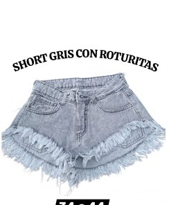 SHORT GRIS CLARO CON ROTURITAS