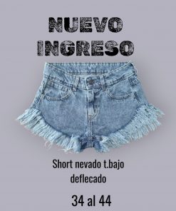 SHORT AZUL NEVADO DEFLECADO T.BAJO