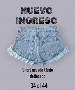 Alternative view of SHORT AZUL NEVADO DEFLECADO T.BAJO