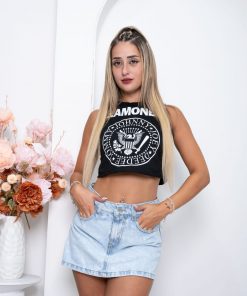 SHORT POLLERA CELESTE T ALTO