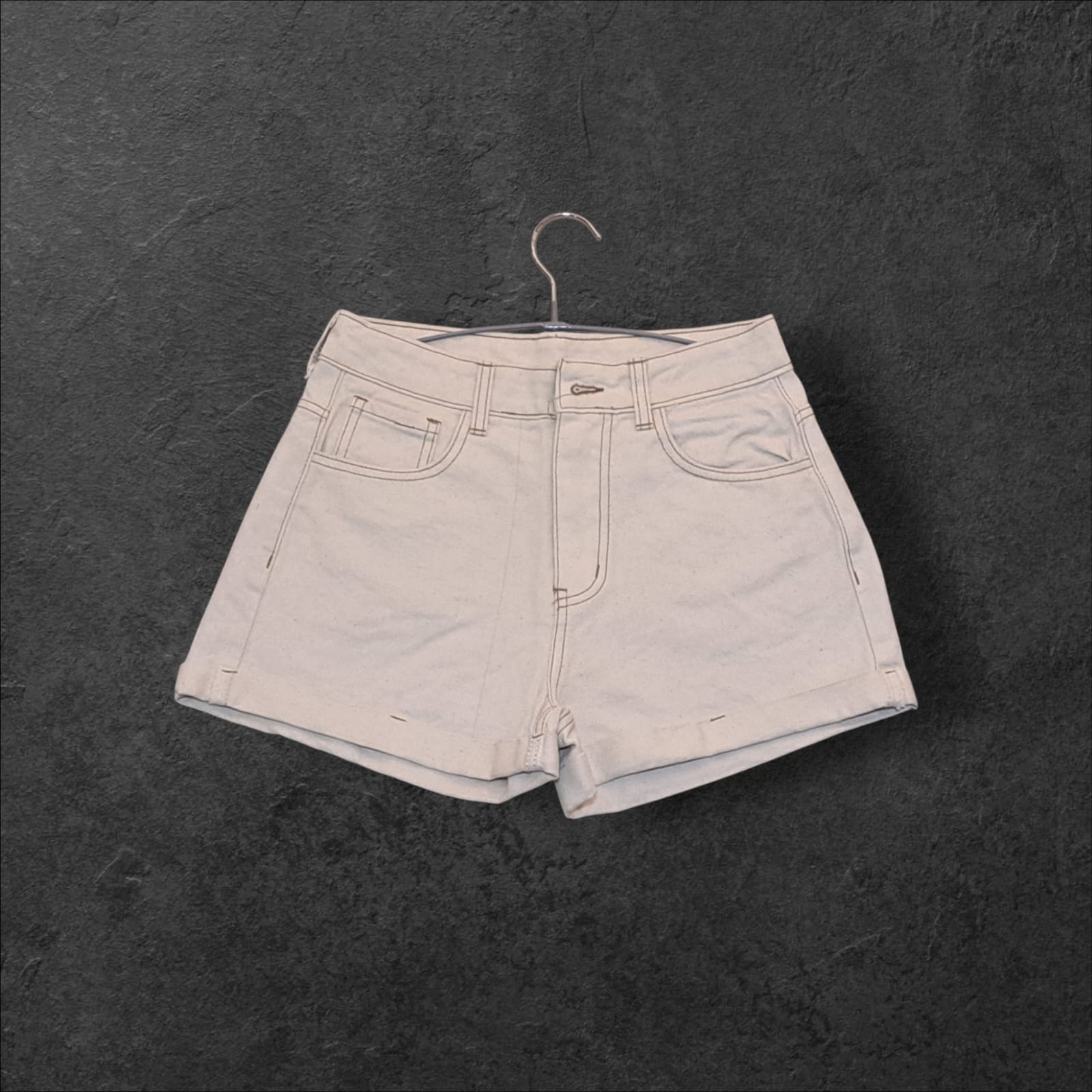 SHORT NATURAL CON DOBLILLES T.ALTO